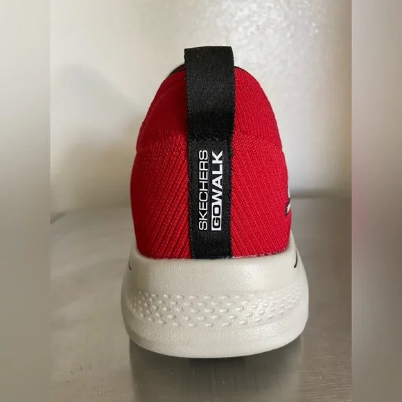 NWT-SKECHERS..MENS RED GO WALK HYPER PILLAR SNEAKERS - Picture 9 of 16
